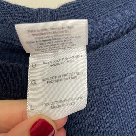 Gildan Federal Fitness Graphic Crewneck Short Sleeve Tee Blue White Navy L - Picture 4 of 6